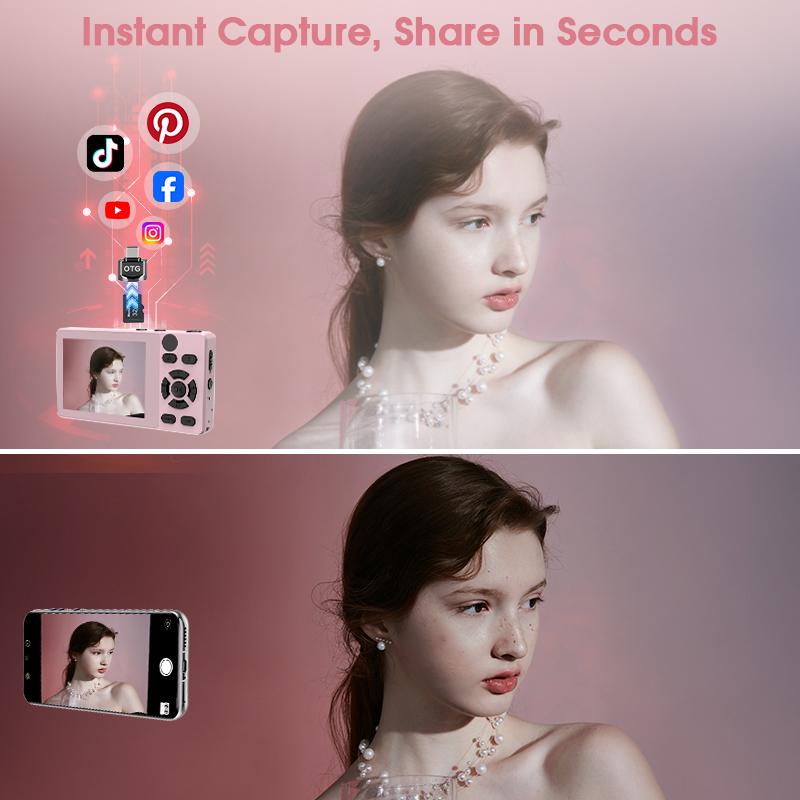 Dual-camera fully automatic digital camera, 64 million pixels, with built-in beauty filters.