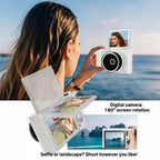 Digital camera with fill light, 4K video recording camera, small camera with 16x digital zoom.