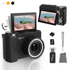Digital camera with fill light, 4K video recording camera, small camera with 16x digital zoom.