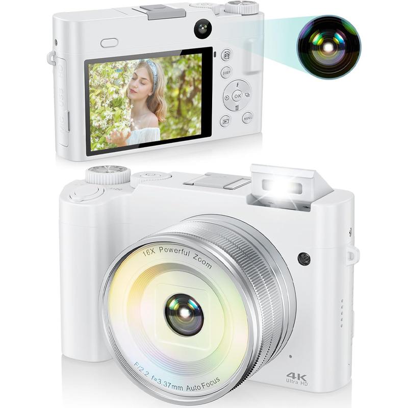 New 64MP Vlog camera with selfie lens and flash | Compact and portable travel digital camera