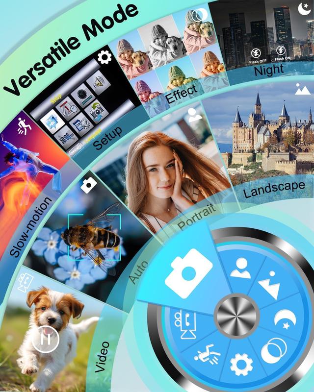 New 64MP Vlog camera with selfie lens and flash | Compact and portable travel digital camera