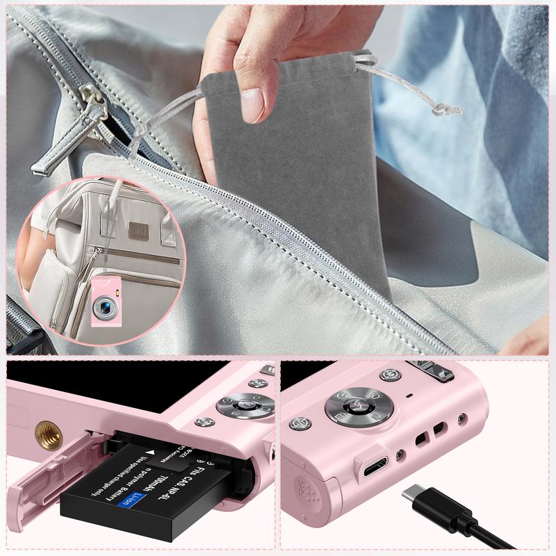 Autofocus digital camera, Full HD 1080P/48MP mini camera, 16x zoom