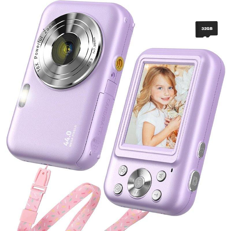 Portable pocket vlog camera, equipped with a 32GB SD card and wrist strap, supports Selfie.